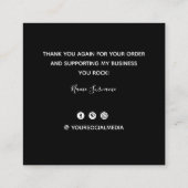 Floral Roos Hartelijk dank Vierkante Visitekaartje (Achterkant)