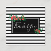 Floral Roos Hartelijk dank Vierkante Visitekaartje (Voorkant)