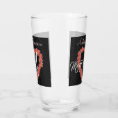 Floral Roos Heart monogram Weddenschap Glas (Links)