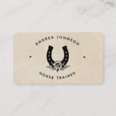 Floral Roos Hoefijzer Boerderij Ranch Riding Instr Visitekaartje (Voorkant)