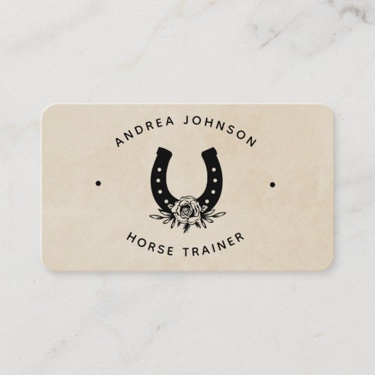 Floral Roos Hoefijzer Boerderij Ranch Riding Instr Visitekaartje (Voorkant)