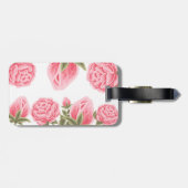 Floral Roos Initiaal Letter Monogram Naam Paar Bagagelabel (Achterkant horizontaal)