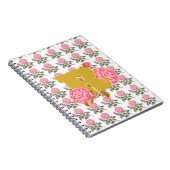 Floral Roos Initiaal Letter Monogram Naam Paar Notitieboek (Rechterzijde)