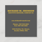 Floral Roos Initiaal Letter Monogram Naam Paar Vierkante Visitekaartje (Achterkant)