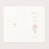 Floral Roos Ivoor Gevouwen Kaart Trouwprogramma (Buitenkant ongevouwen)