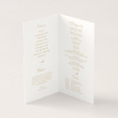 Floral Roos Ivoor Gevouwen Kaart Trouwprogramma (Binnen)