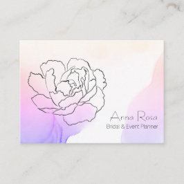 *~* Floral Roos Lavendel & Roze Pastel Waterverf Visitekaartje