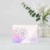 *~* Floral Roos Lavendel & Roze Pastel Waterverf Visitekaartje (Staand voorkant)