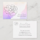 *~* Floral Roos Lavendel & Roze Pastel Waterverf Visitekaartje (Voorkant / Achterkant)