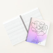 *~* Floral Roos Lavender & Pink Pastel Waterverf Notitieboek (Binnen)
