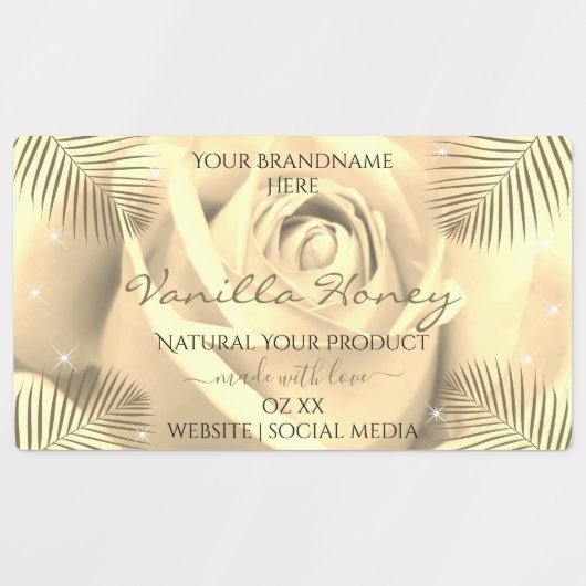 Floral Roos Light Cream Grey Pink Product Labels (Design 1)