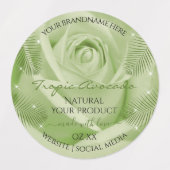 Floral Roos Light Red Brown Green Product Labels (Design 1)