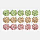 Floral Roos Light Red Brown Green Product Labels (Vel)