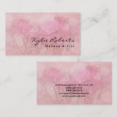  Floral Roos Makeup Artiest Calligrafie Visitekaartje (Voorkant / Achterkant)