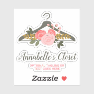 Floral Roos Mode Kleding Hanger Closet Logo Sticker
