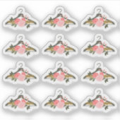 Floral Roos Mode Kleding Hanger Mode Closet Sticker (Voorkant)