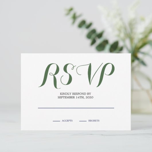 Floral Roos Neutraal RSVP (Staand voorkant)