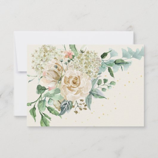 Floral Roos Neutraal RSVP (Achterkant)