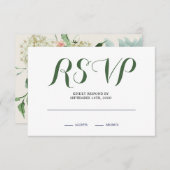 Floral Roos Neutraal RSVP (Voorkant / Achterkant)