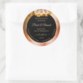 Floral Roos Oranje rood marmer zwart etiket (Tas)