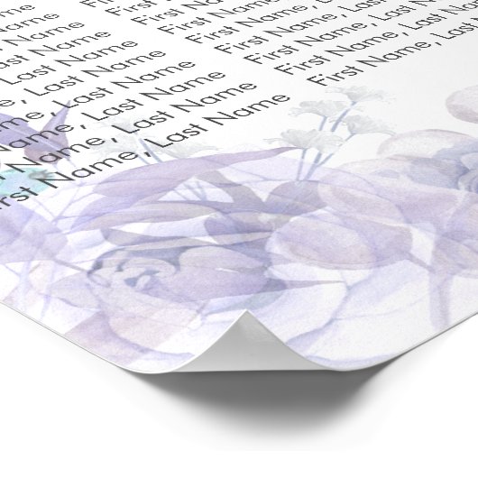 Floral Roos Paars lederen Poster (Hoek)