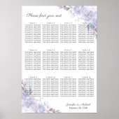 Floral Roos Paars lederen Poster (Voorkant)