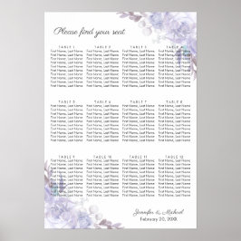 Floral Roos Paars lederen Poster