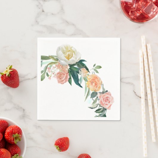 Floral roos Papier servetten (Insitu)