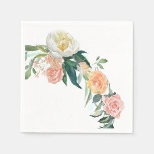 Floral roos Papier servetten