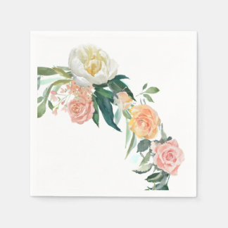 Floral roos Papier servetten