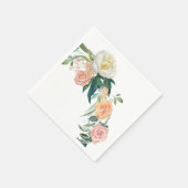 Floral roos Papier servetten (Hoek)
