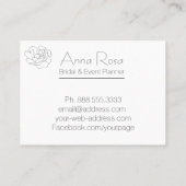 *~* Floral Roos Pastel Blauw & Roze Waterverf Visitekaartje (Achterkant)