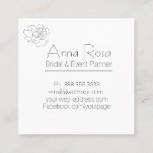 *~* Floral Roos Pastel Roze & Lavendel Waterverf Vierkante Visitekaartje (Achterkant)