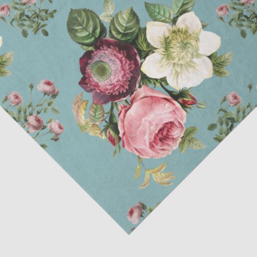  Floral Roos Patroon Tissuepapier (Detail)