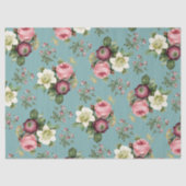 Floral Roos Patroon Tissuepapier (Voorkant)