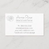 *~* Floral Roos pioenroos pastel blauw roze Waterv Visitekaartje (Achterkant)