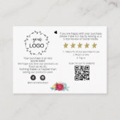 *~* Floral ROOS QR Logo DANK U Review AP8 Informatiekaartje (Achterkant)