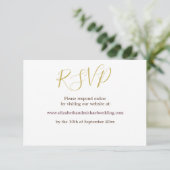 Floral Roos Roze Elegant Wedding RSVP Kaart (Staand voorkant)