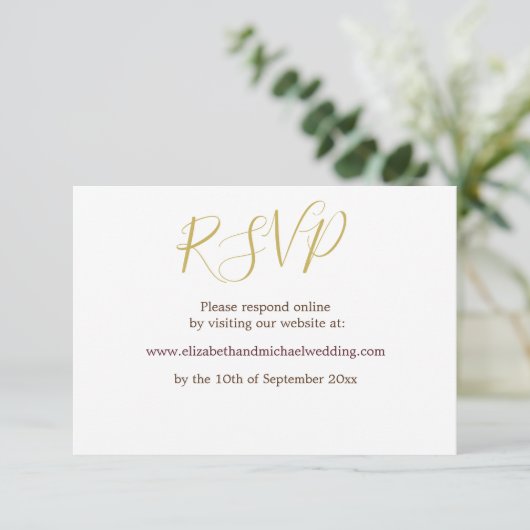 Floral Roos Roze Elegant Wedding RSVP Kaart (Staand voorkant)
