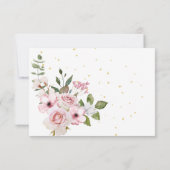 Floral Roos Roze Elegant Wedding RSVP Kaart (Achterkant)