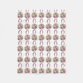 Floral Roos Roze Vloer Bouquet Weddenschap Fleece Deken (Voorkant)