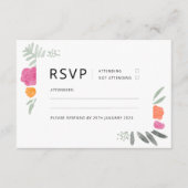 Floral Roos RSVP nodigt uit Informatiekaartje (Voorkant)