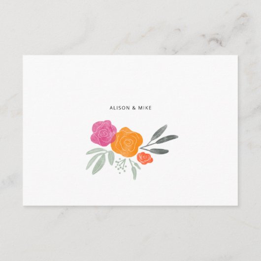 Floral Roos RSVP nodigt uit Informatiekaartje (Achterkant)