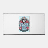 Floral Roos Skeleton Nurse Tarot Kaart Halloween E Bureaumat (Voorkant)