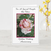 Floral Roos Specialized 50th Wedding Jubileum Kaart (Gele Bloem)