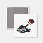 Floral Roos Tank Anti War Pacifism Magneet (Voorkant / Achterkant)