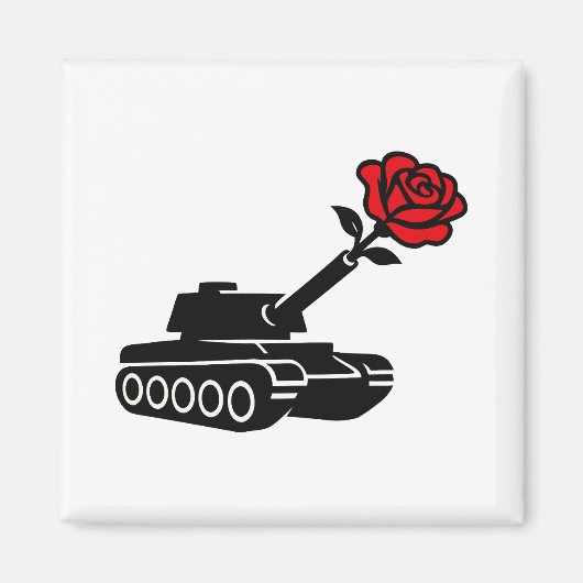 Floral Roos Tank Anti War Pacifism Magneet (Voorkant)