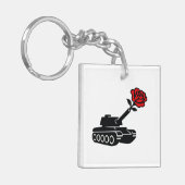 Floral Roos Tank Anti War Pacifism Sleutelhanger (Voorkant Links)