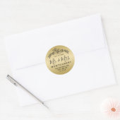 Floral Roos Toekomst Mr. & Mrs Gold Retouradres Ronde Sticker (Envelop)