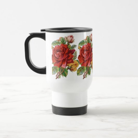  Floral Roos Travel Mug Reisbeker (Links)